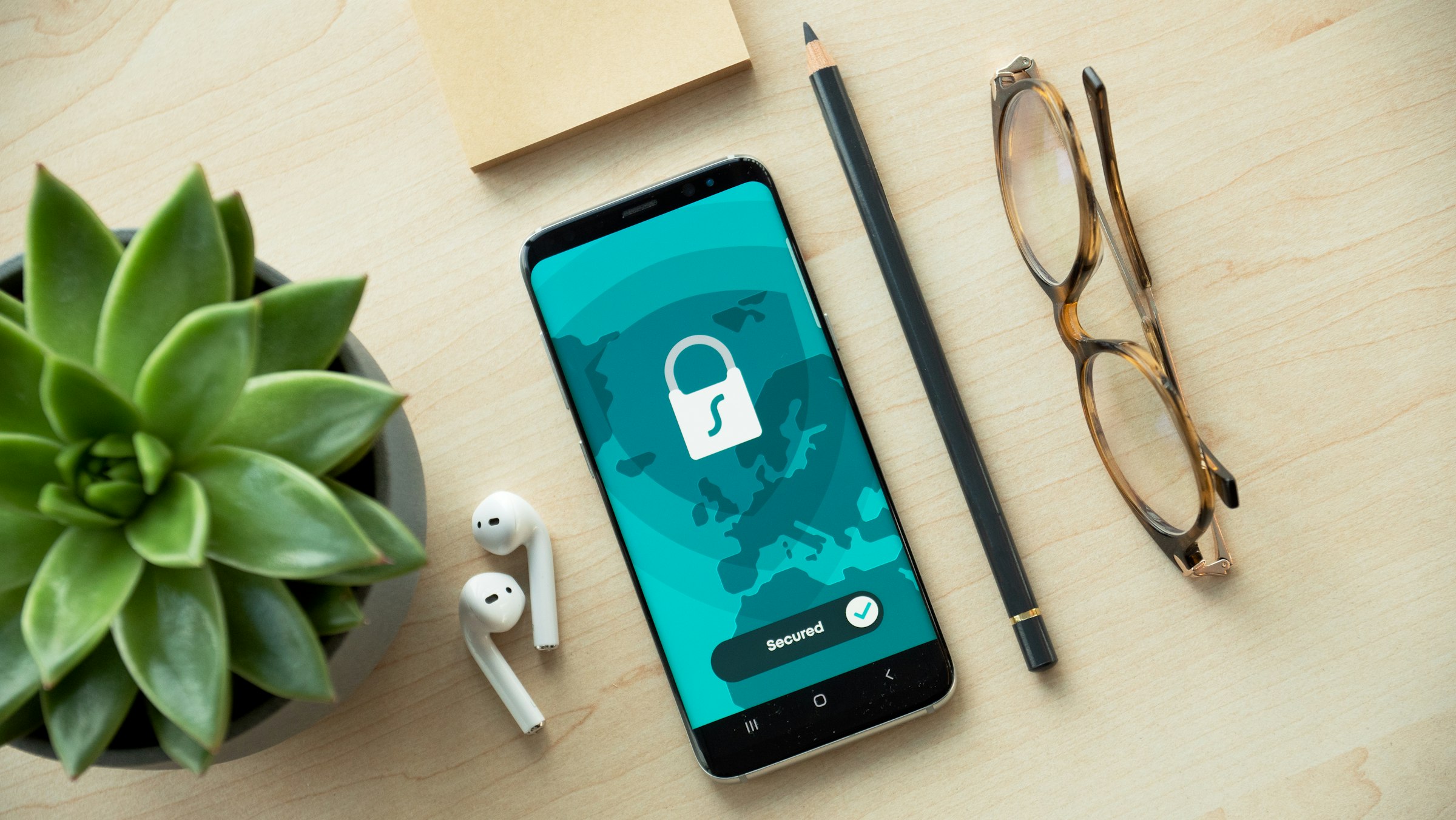 A smartphone showing a security lock icon