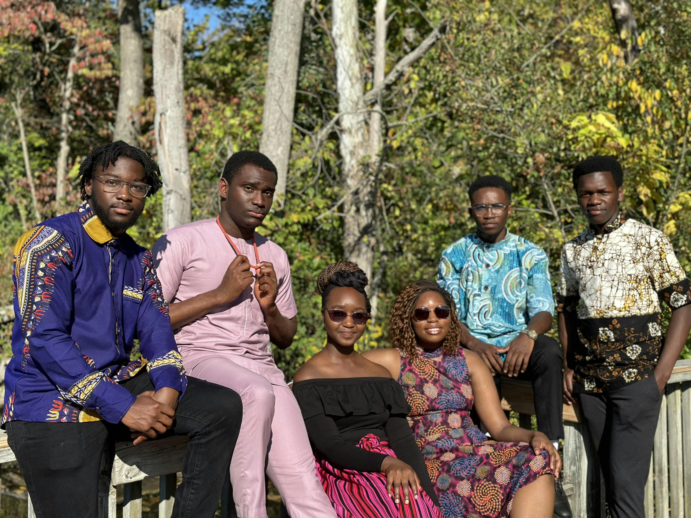 A group of young Africans sitting together